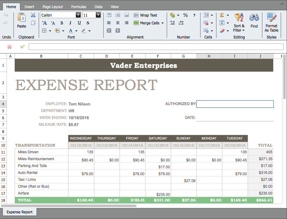 Expense Report